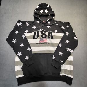 USA Hoodie Mens XL American Flag Pullover Sweatshirt Long Sleeve